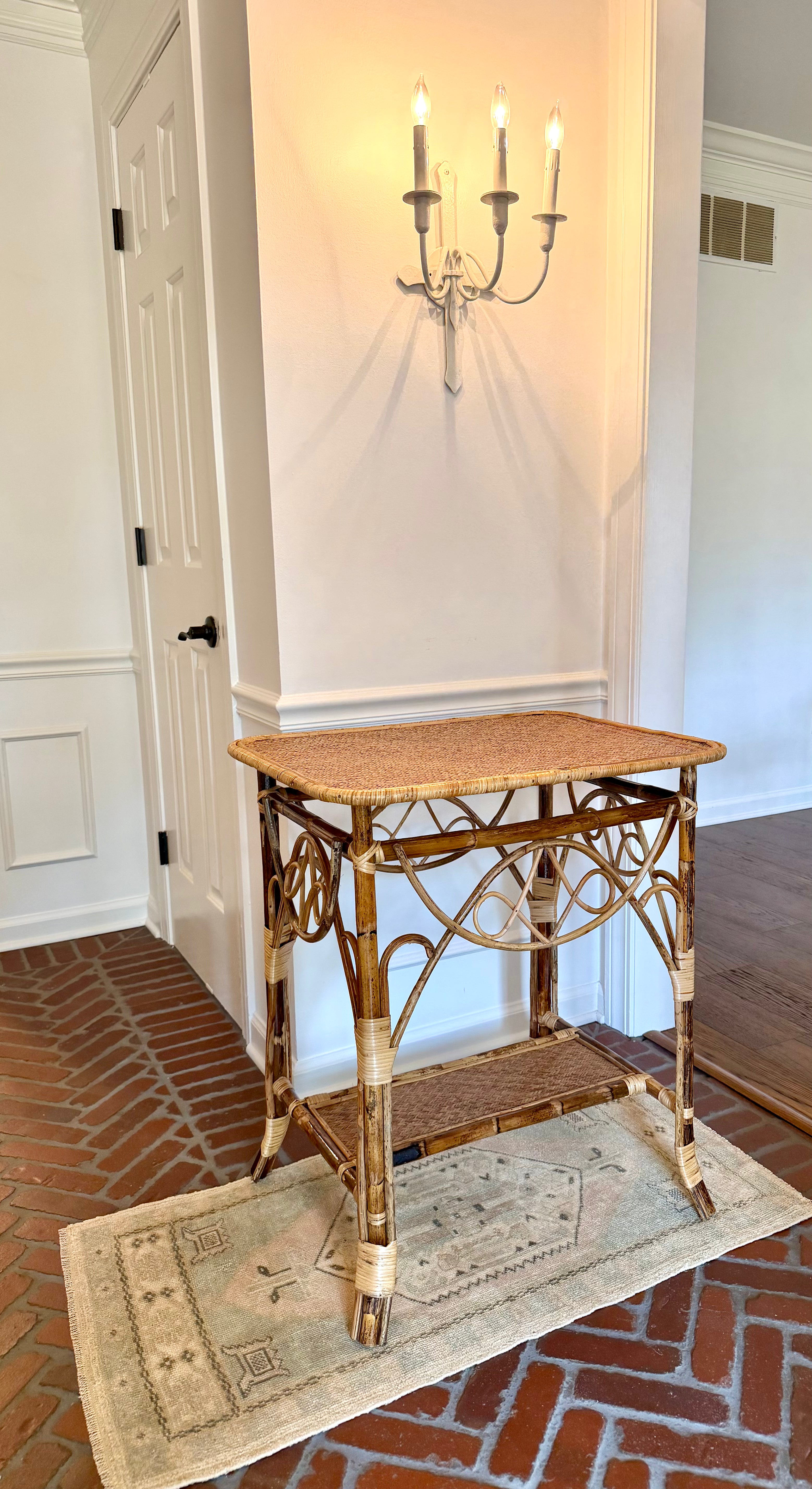 Ornate Bamboo Side Table