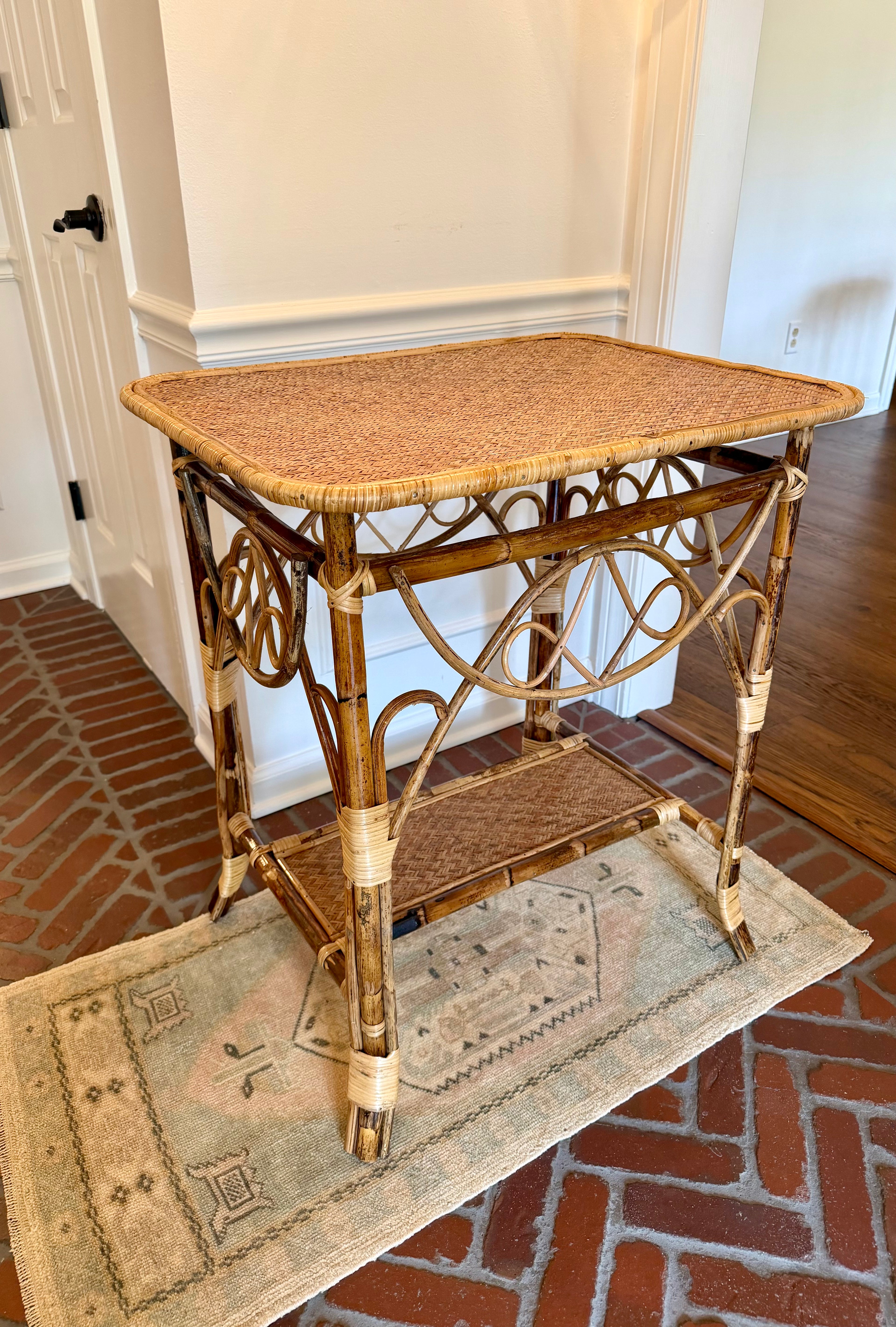 Ornate Bamboo Side Table