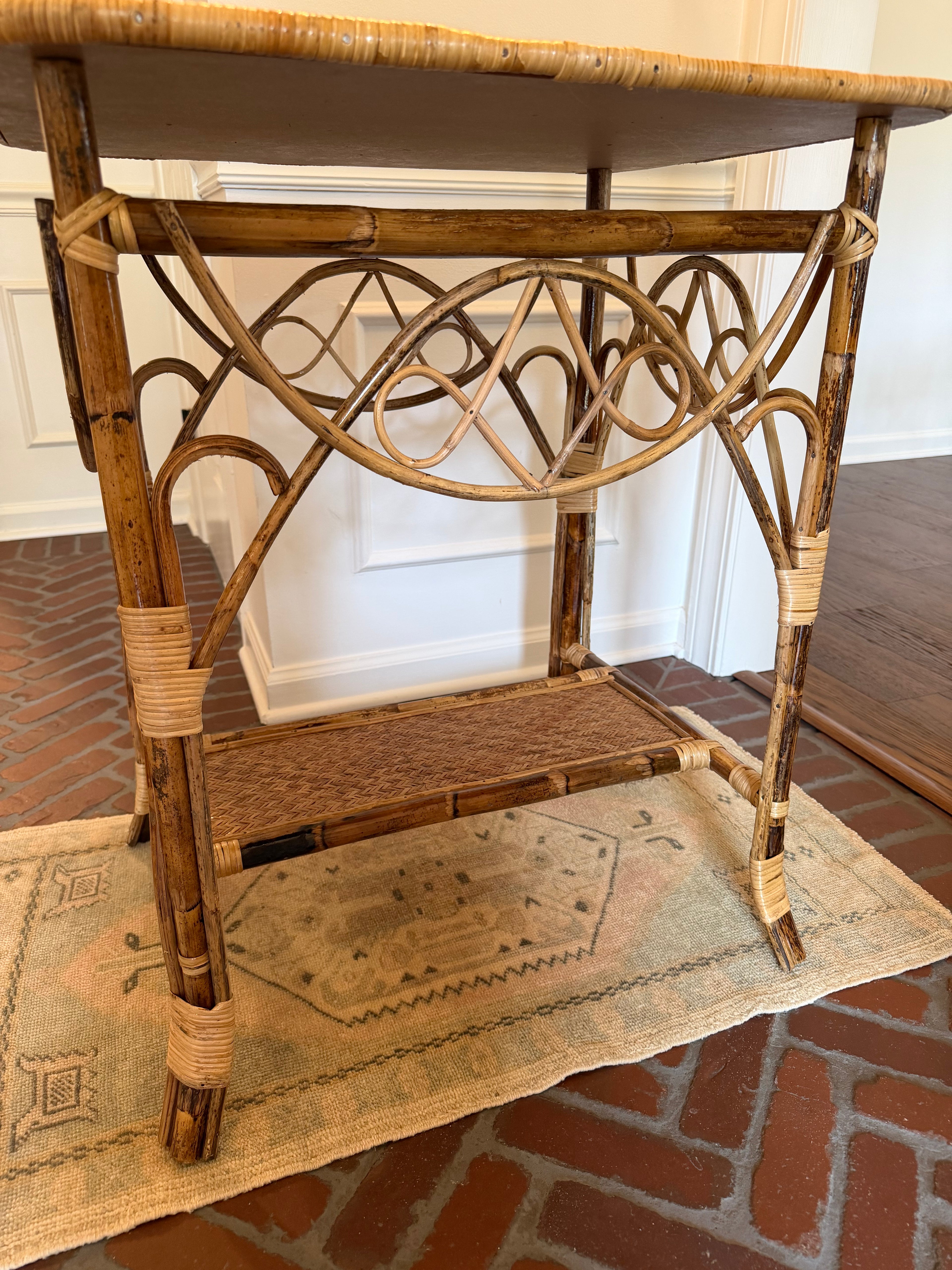 Ornate Bamboo Side Table